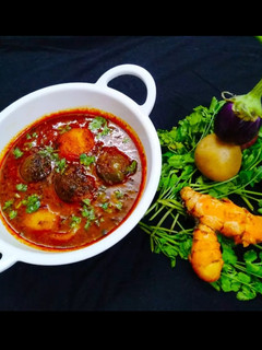 A picture of Stuffed brinjal potato subji.