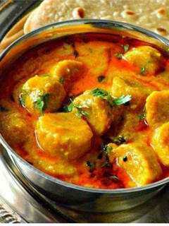 A picture of Rajasthani gatte ki sbji.