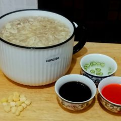 A picture of 🌽 🍲Chicken corn soup 🍲🌽.