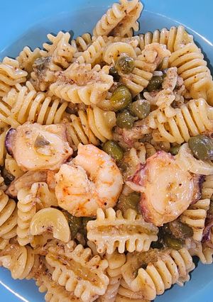 Una foto de Radiatori con pulpo y langostinos
