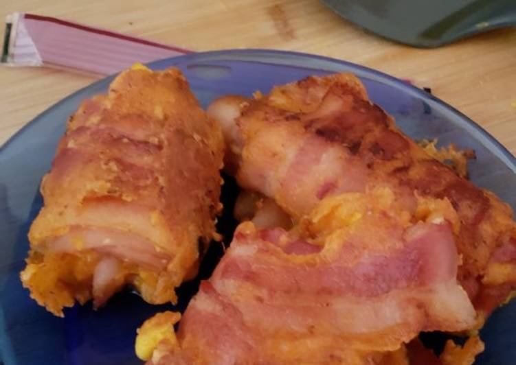 Recipe: Tasty Egg and cheese bacon roll ups