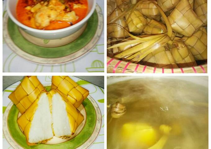 Ketupat lengkap dengan sayur besan betawi