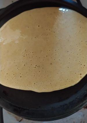 Una foto de Panqueques de banana y avena, desayuno saludable y rico