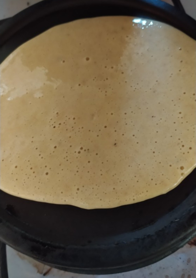 Una foto de Panqueques de banana y avena, desayuno saludable y rico