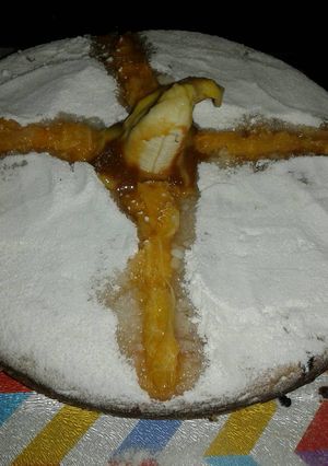 Una foto de Bizcochuelo split y mandarinas