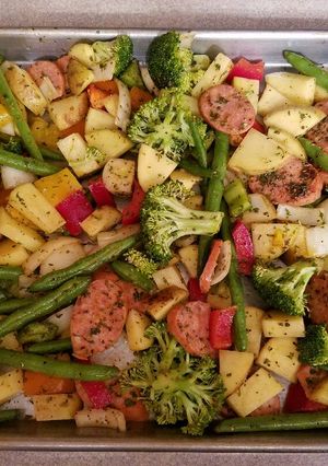 A picture of Sausage & Veggies aka Farmers Jambalaya.