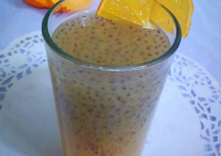 Recipe of Quick Barley Water with Orange and Chia Seeds