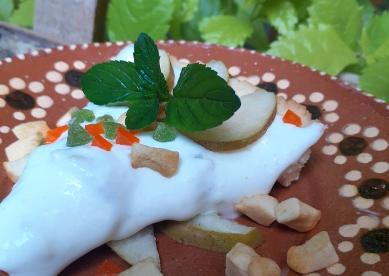 Tarta fría con una crema de pera criolla 🍐
