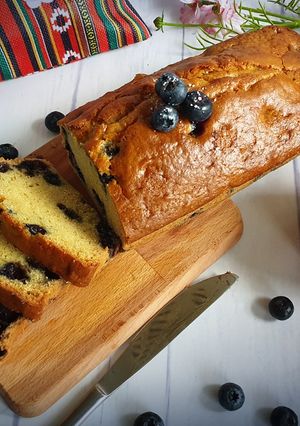A picture of Blueberry custard cake.
