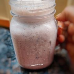 A picture of Chunky dragon fruit and apple milkshake.