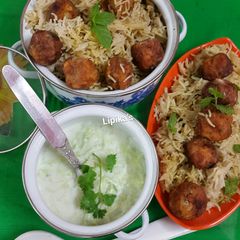 A picture of Veg cottage cheese kofta biryani recipe.