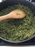 Arroz de espinacas con pistacho