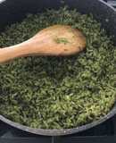 Arroz de espinacas con pistacho
