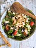 Salada de Camarão, Alface e Feta