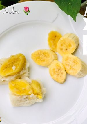 Hình của món Bánh chuối hấp bằng bột pancake cho bé ăn dặm.