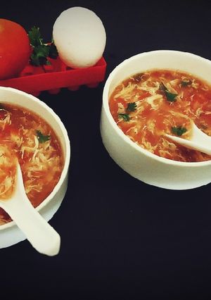 தக்காளி முட்டை சூப்(egg tomato soup recipe in tamil) செய்முறை முக்கிய புகைப்படம்