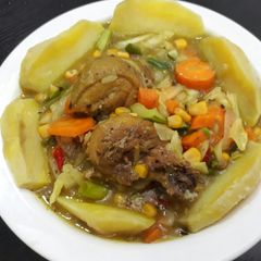 Curry sauce with sweet potatoes A picture of Curry sauce with sweet potatoes.