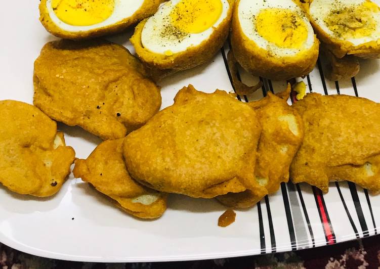 Egg burji, potatoes bhajiya # Ramzan special