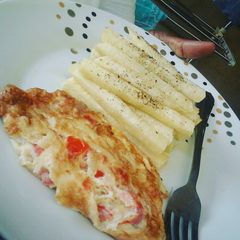 A picture of Baked Eggs with Yam Fingers.