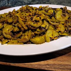 A picture of Spiny gourd (kakora) Bihari style.