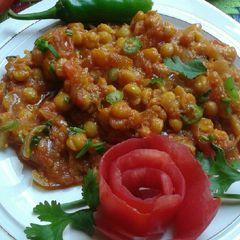 A picture of Brinjal with Daal channa.