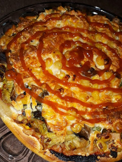 عکسی از دستور پیتزا مرغ و قارچ
