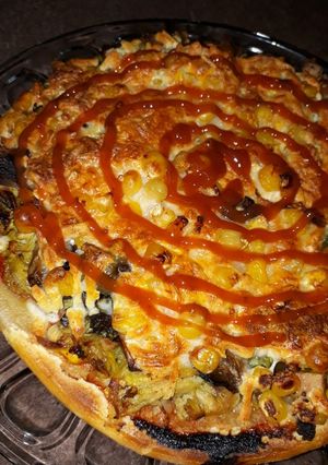 عکسی از دستور پیتزا مرغ و قارچ