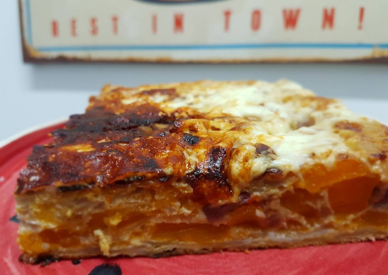 Tarta de cebollas y calabaza