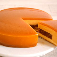 A picture of Caramel Mousse Cake with Walnuts.