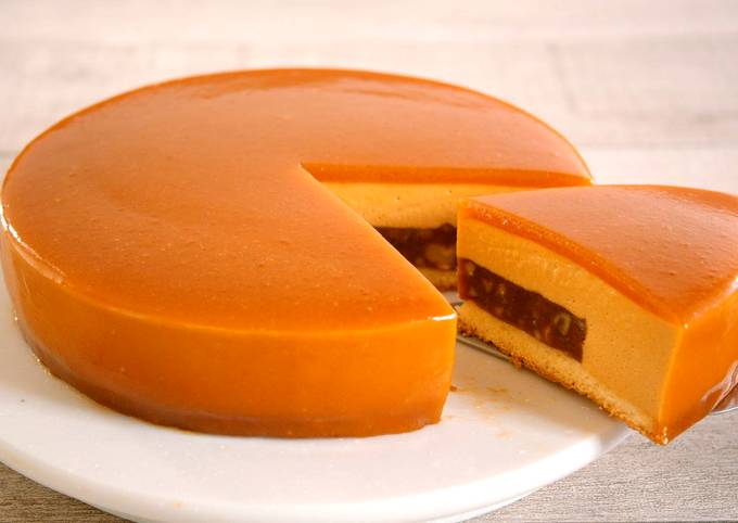Caramel Mousse Cake with Walnuts