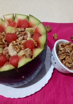 A picture of Walnut Ambrosia Salad.