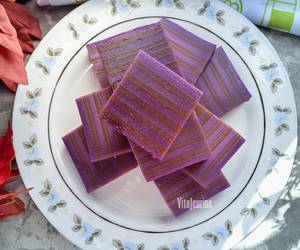 Masakan Unik Lapis Beras Ubi Ungu Coklat Nikmat Lezat