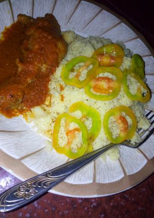 A picture of Plane couscous wit stew.