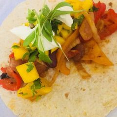 A picture of Beef and Veggies Tortilla.