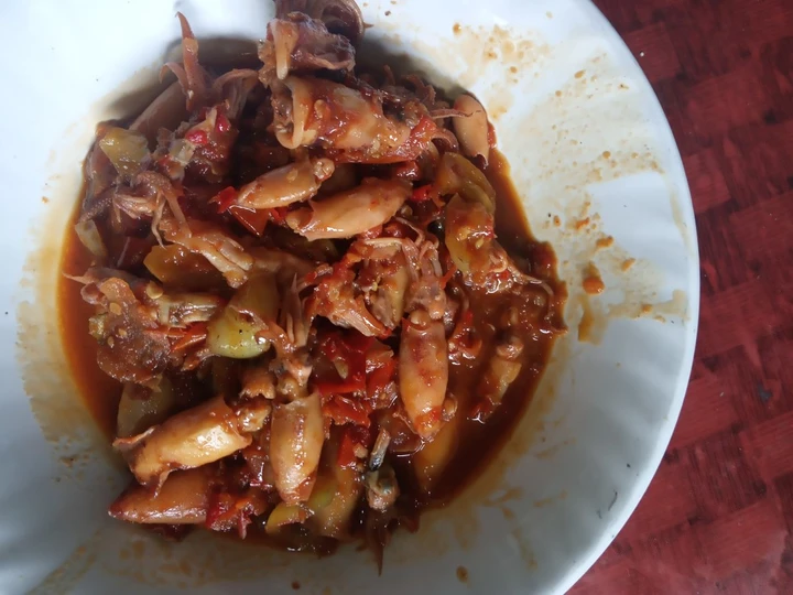 Cara Sederhana Menyiapkan Resep  Balado manis cumi asin yang Enak, Lezat