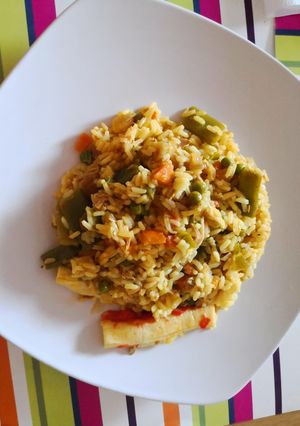 Una foto de Arroz marinero sencillo