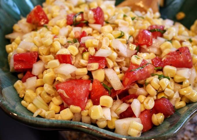 Recipe of Ultimate Simple Fresh Corn & Tomato Salad