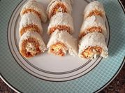 Una foto de canapé de huevo duro