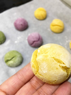 Una foto de Pão de queijo hecho con tofu y shiratamako