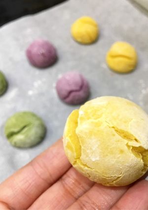 Una foto de Pão de queijo hecho con tofu y shiratamako