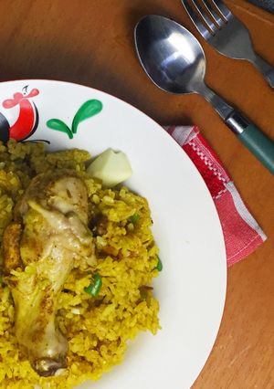 Foto resep Nasi Pilaf Paha Ayam 骨付き鶏もも肉のピラフPilaf of chicken thigh with bone