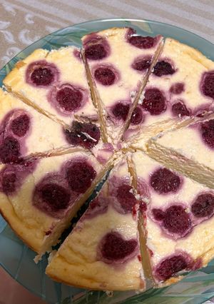 Sült túrós- málnás recept fotója