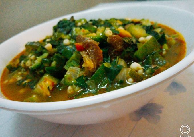 Okro and garden egg leaf soup