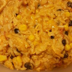 A picture of Southwest chicken and rice .