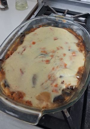 Una foto de Moussaka vegana