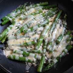 A picture of Pan-fried Cheesy Asparagus.