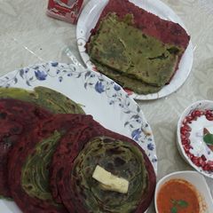 Beetroot palak Choor Choor paratha A picture of Beetroot palak Choor Choor paratha.