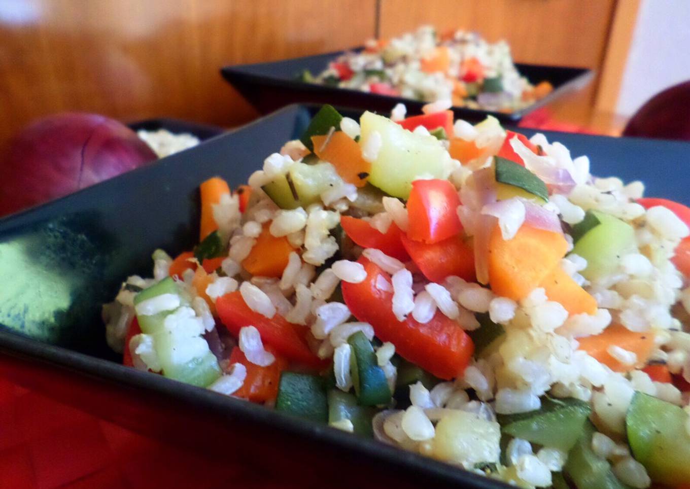 Arroz integral con verduritas