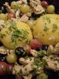 Trauben-Oliven-Puten-Ragout in Sherry-Sauce