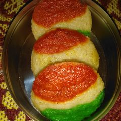 Tricolor rava idli A picture of Tricolor rava idli.
